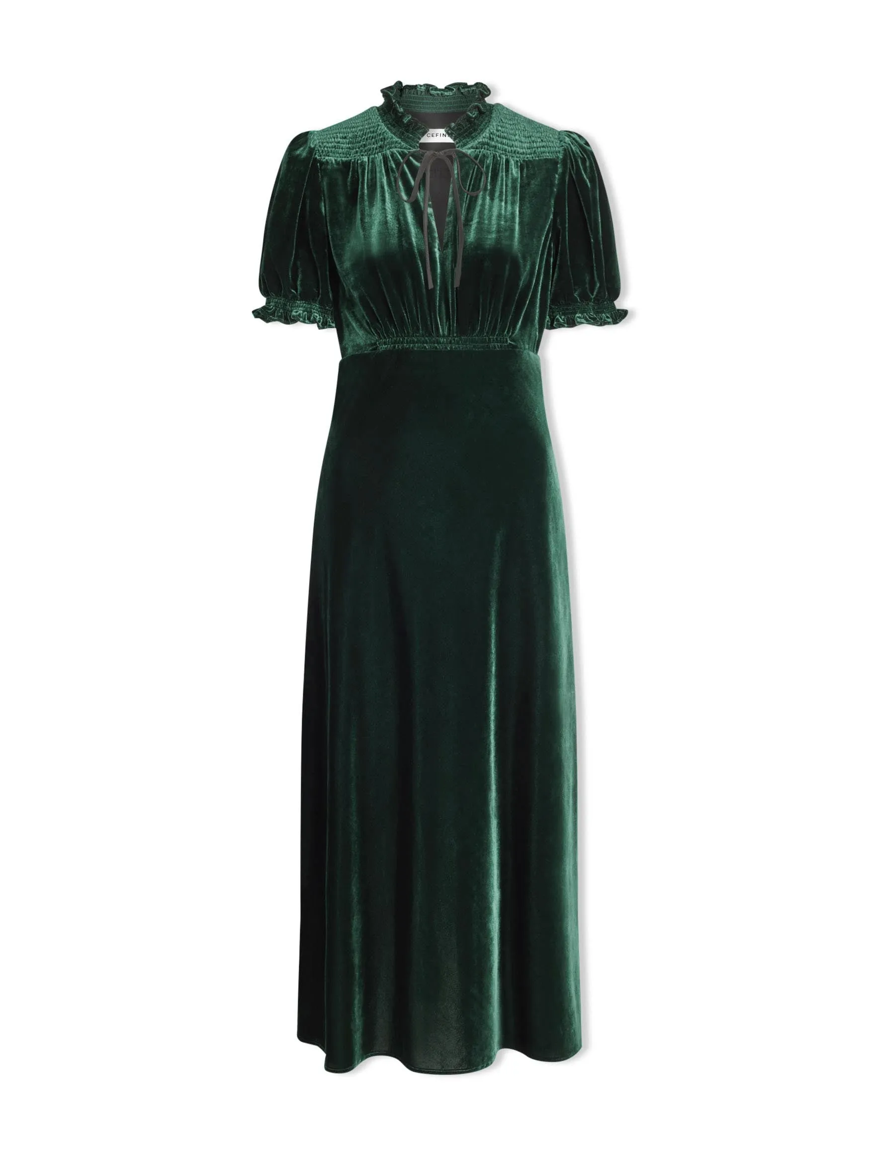 Irina Bias Cut Velvet Maxi Dress - Green