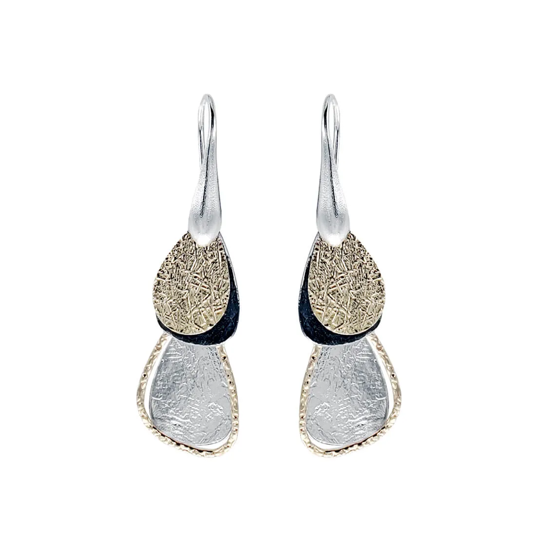 Israeli Dganit Hen Avant Garde Layered Tiers Earrings