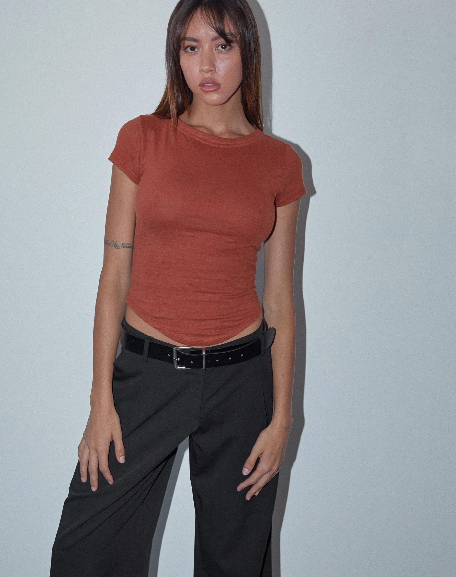 Jojes Jersey Tee in Spice Orange