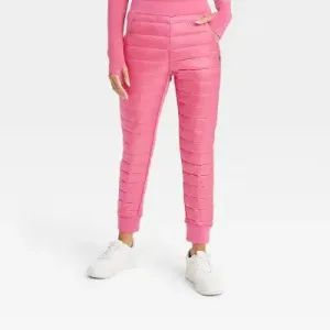 JoyLab Women's Puffer Pants Athletic Quilted Banded Cuffs Quilted Pants