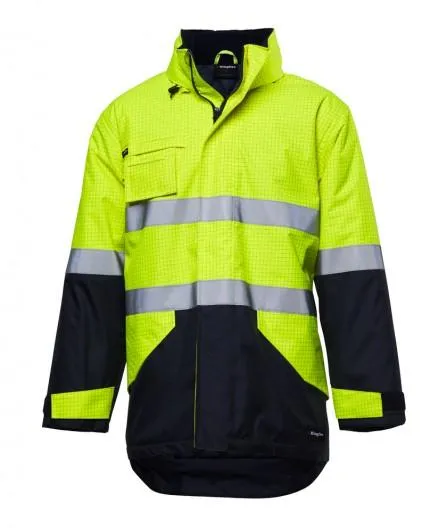 King Gee Hi-Vis Anti Static Waterproof Reflective Work Jacket (K55035)