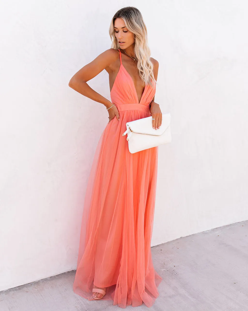 KittenAlarm - Petal Dust Maxi Dress - Apricot