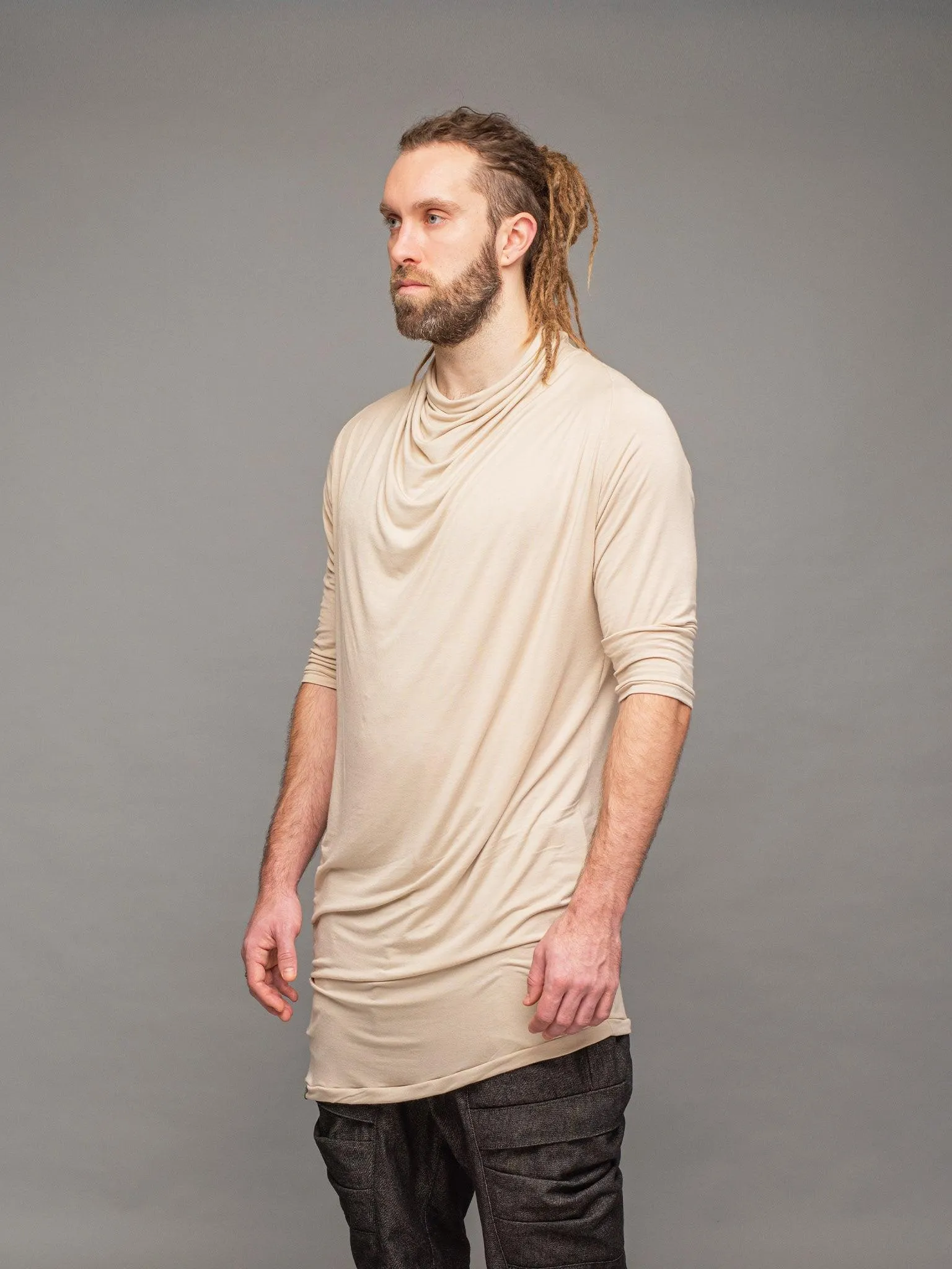 Krypt - Bamboo Asymmetric Draped T-Shirt