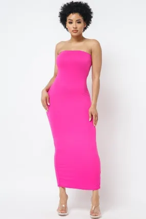 Ladies strapless body form bodycon maxi dress