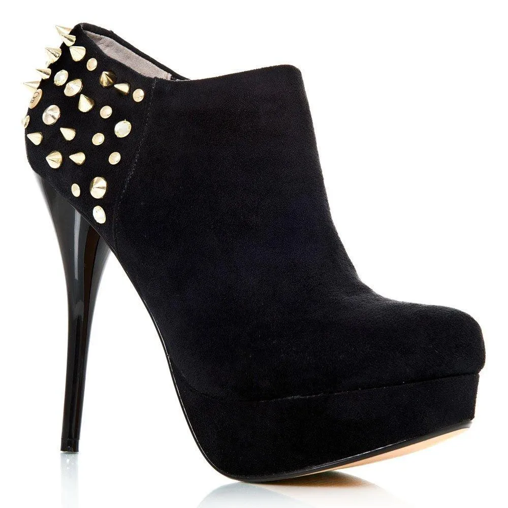 Lee Concealed Platform High Heel Studded Ankle Shoe Boot