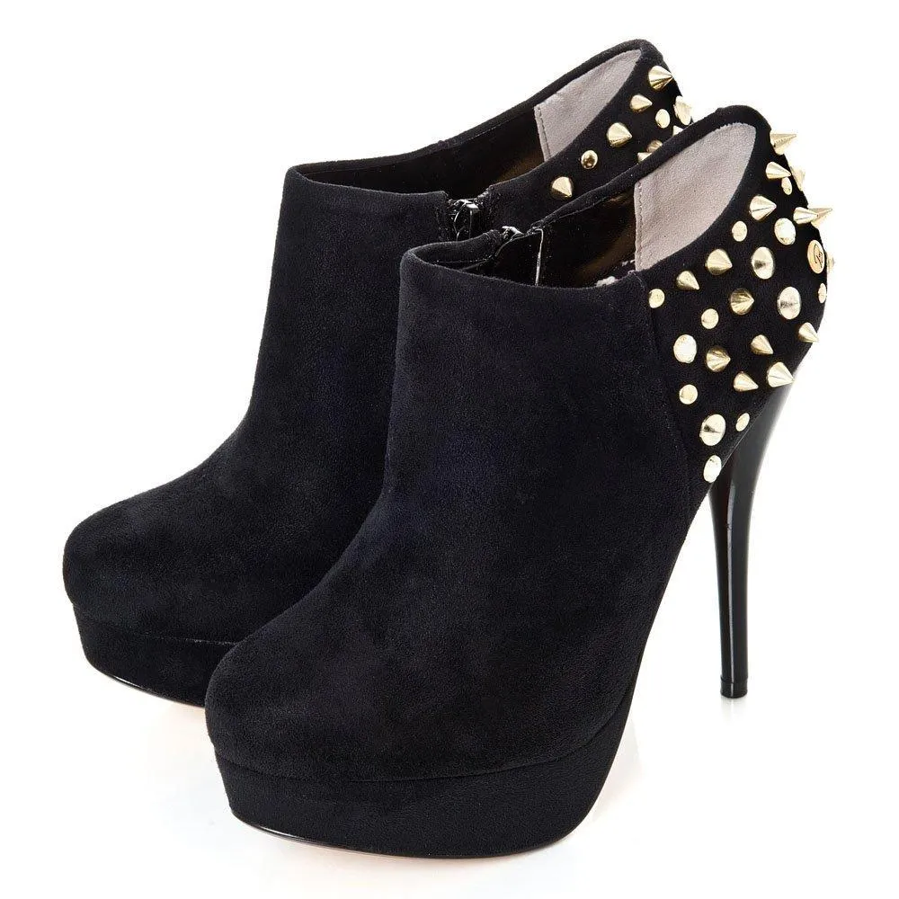 Lee Concealed Platform High Heel Studded Ankle Shoe Boot