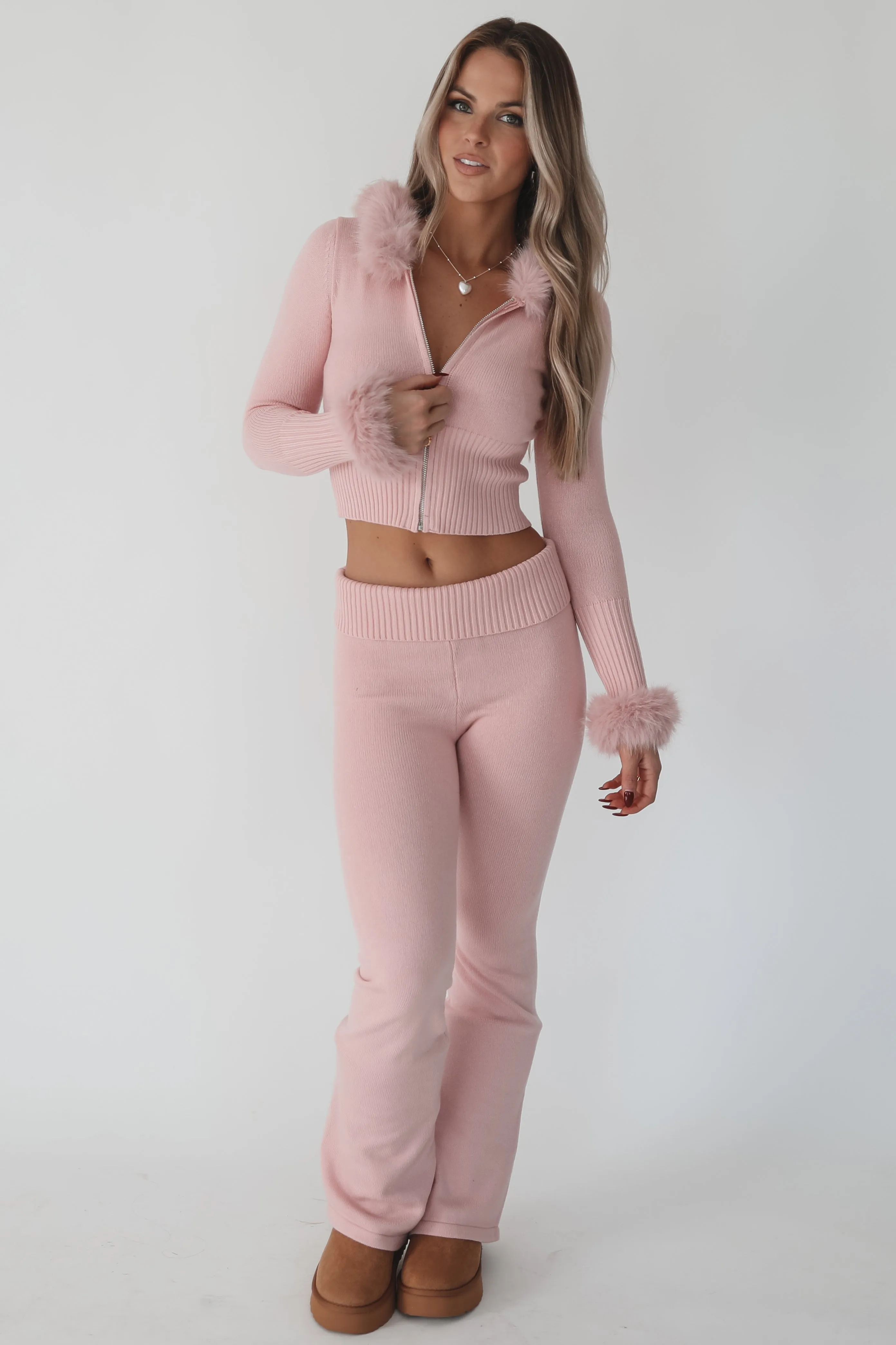 Like Totally For Sure Fur Trim Two Piece Set