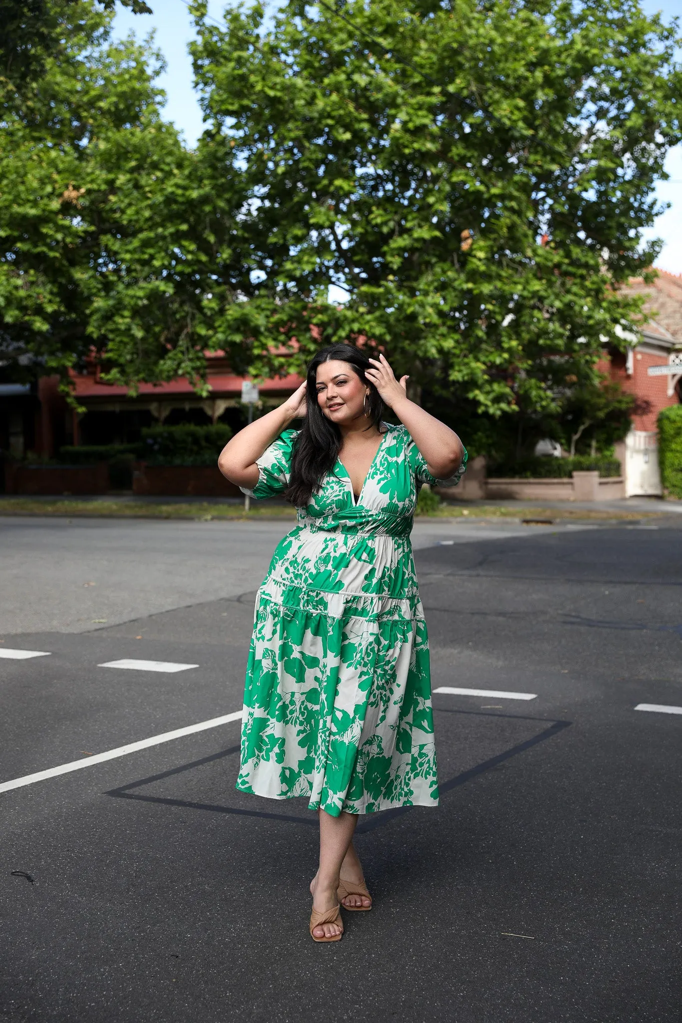 Lynn Dress - Green Print