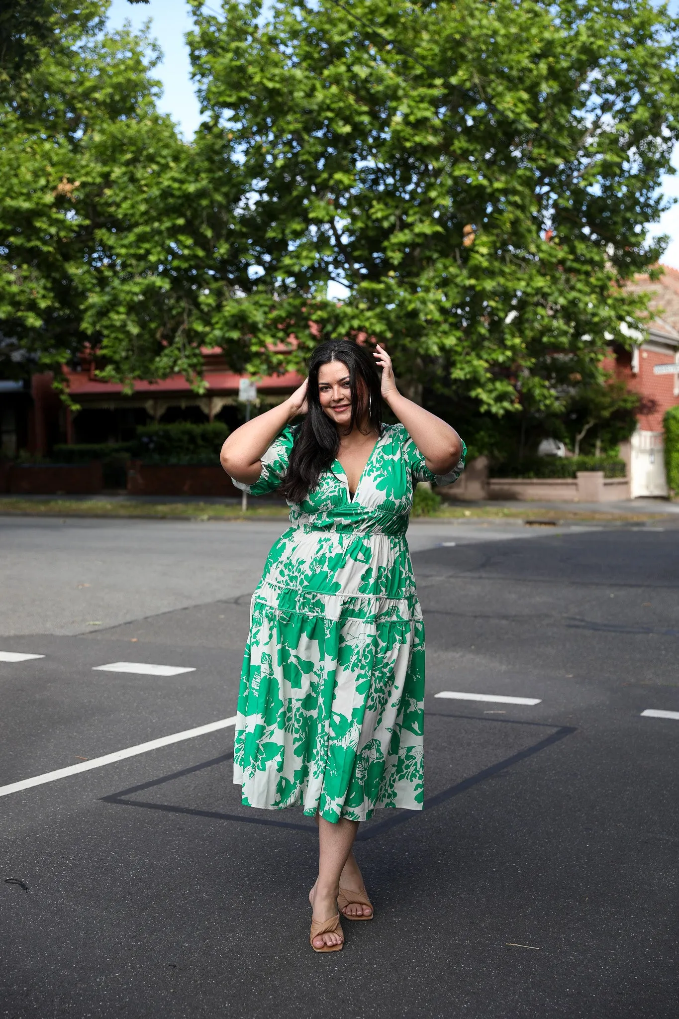 Lynn Dress - Green Print