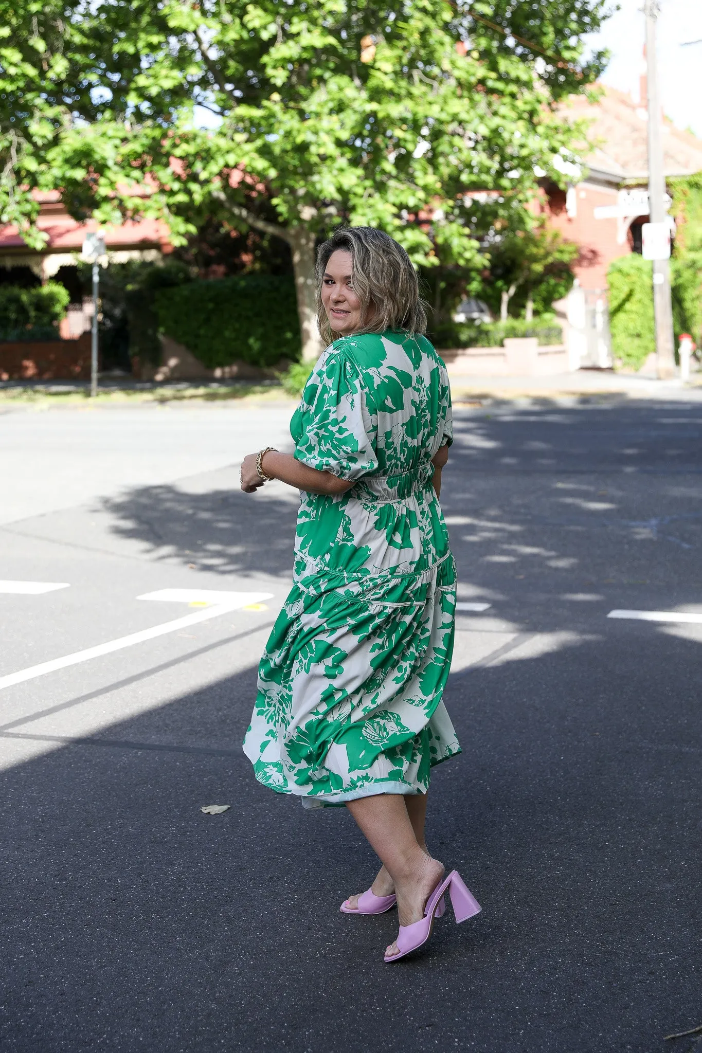 Lynn Dress - Green Print