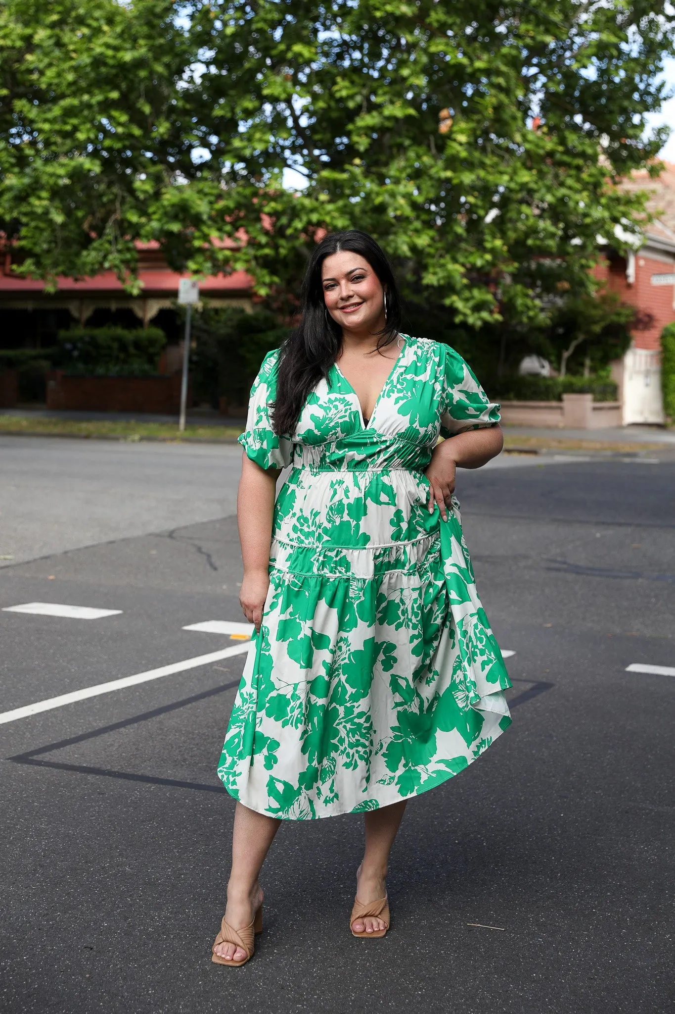 Lynn Dress - Green Print