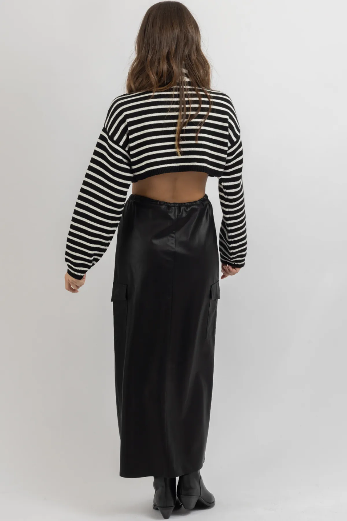 MACK LEATHER CARGO SKIRT