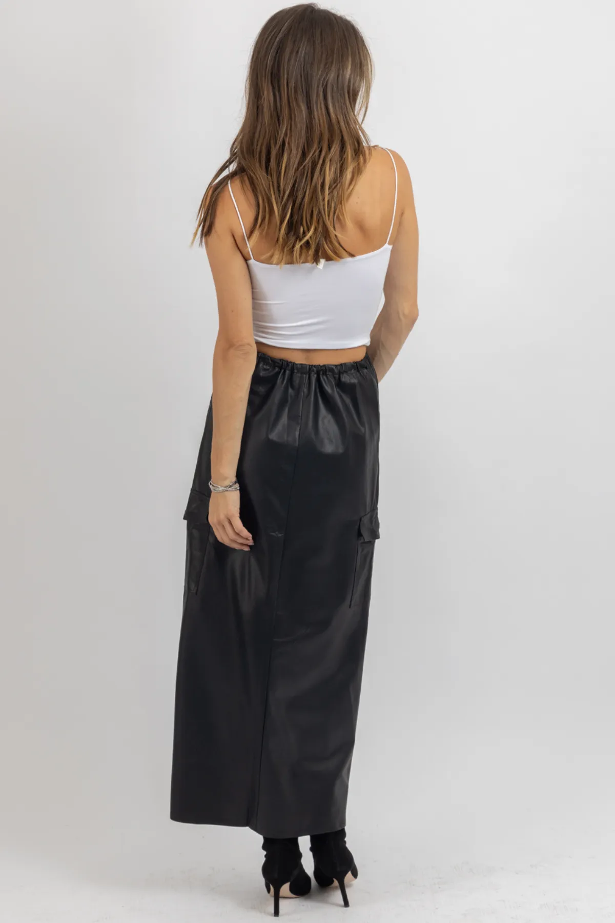 MACK LEATHER CARGO SKIRT