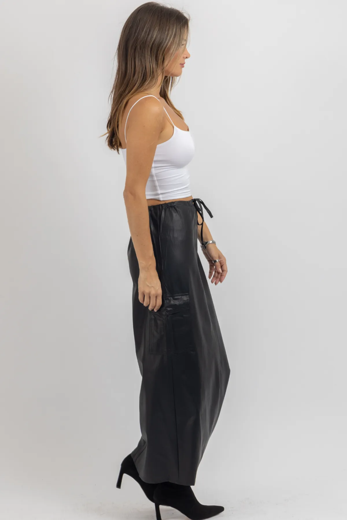 MACK LEATHER CARGO SKIRT