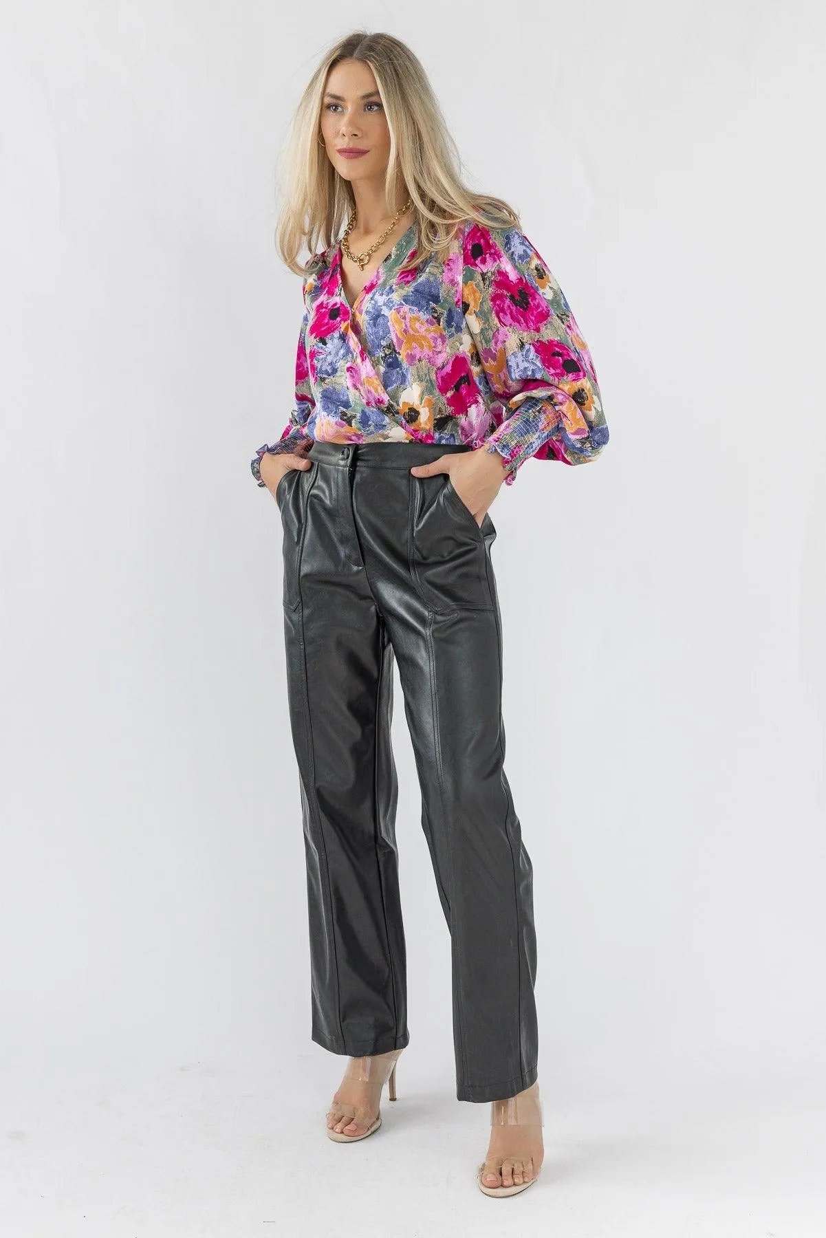 Making Headlines Black Faux Leather Pant - Final Sale