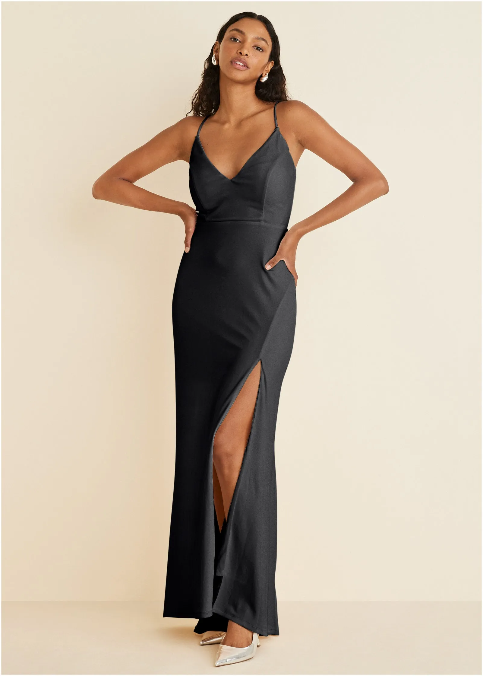 Matte Jersey Maxi Dress - Black