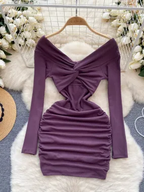 Mauve Majesty Bodycon Evening Dress