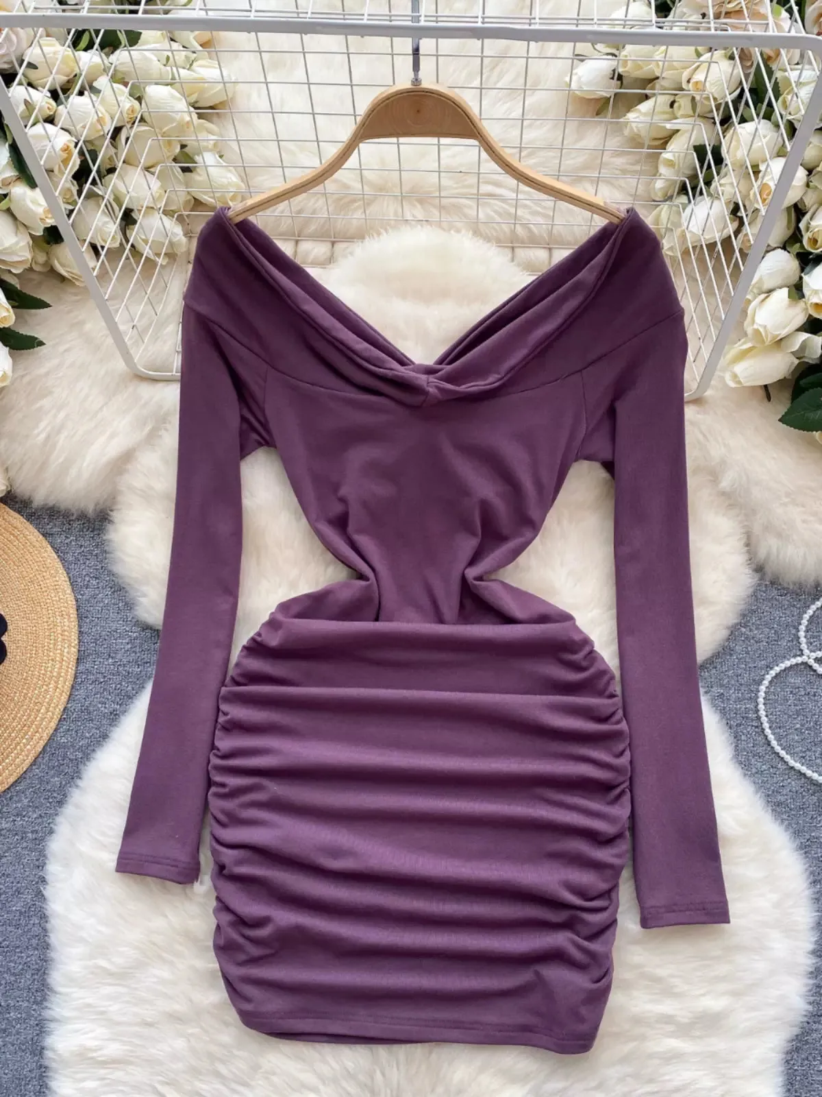 Mauve Majesty Bodycon Evening Dress