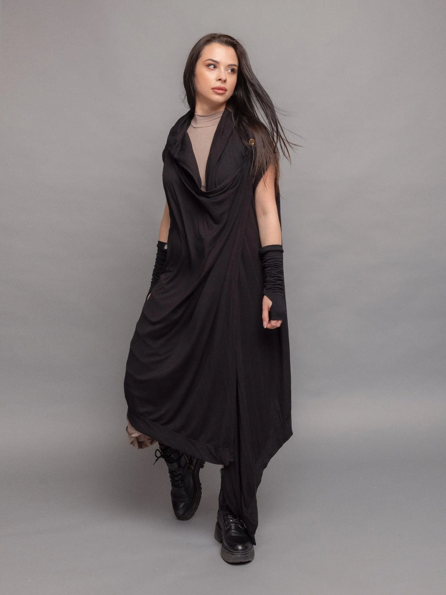 Medina - Women's Avant Garde Cloak with Hood