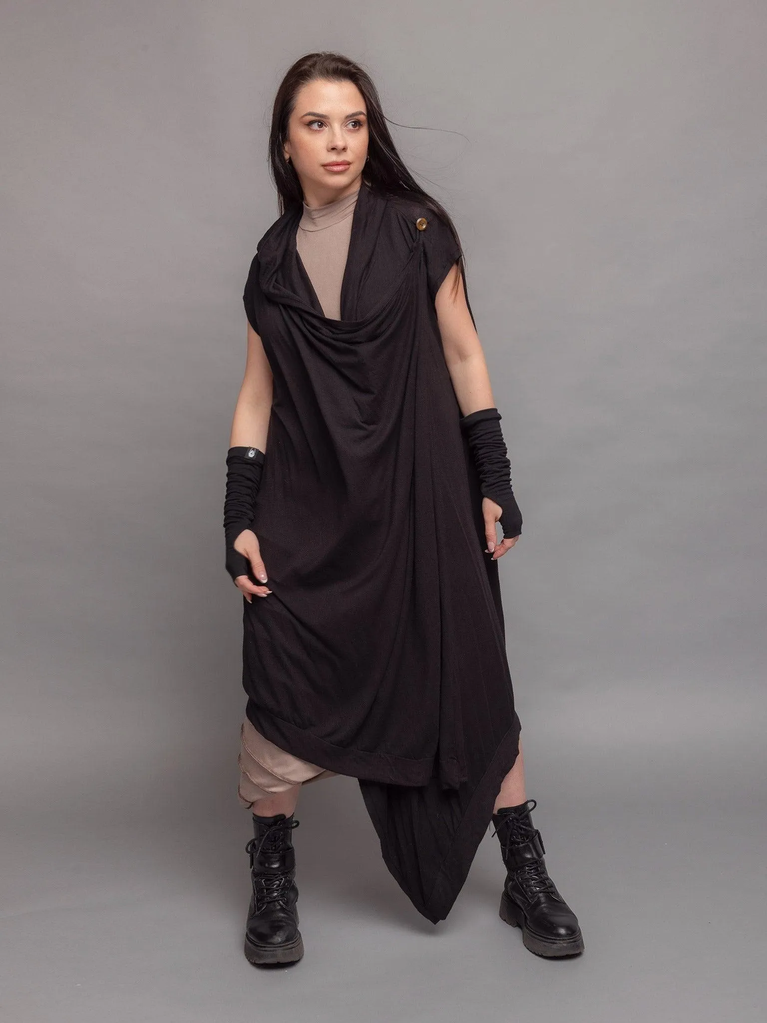 Medina - Women's Avant Garde Cloak with Hood