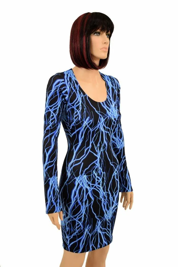 Neon Lighting Long Sleeve Bodycon Dress