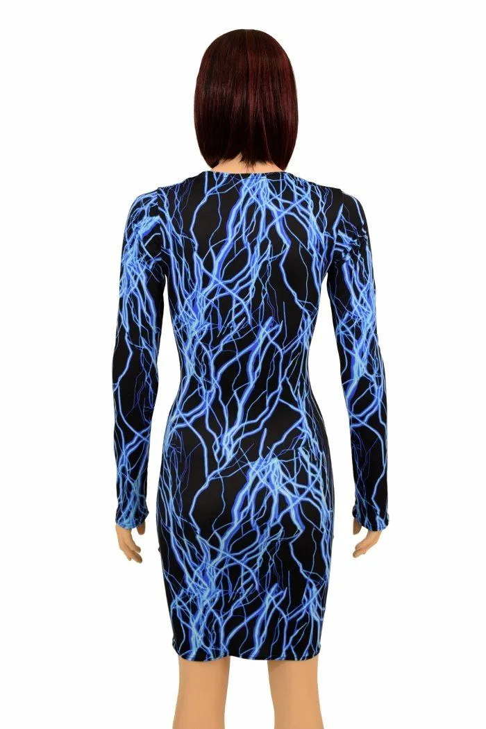 Neon Lighting Long Sleeve Bodycon Dress