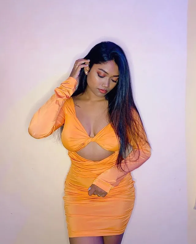 Noelle orange criss cross dress