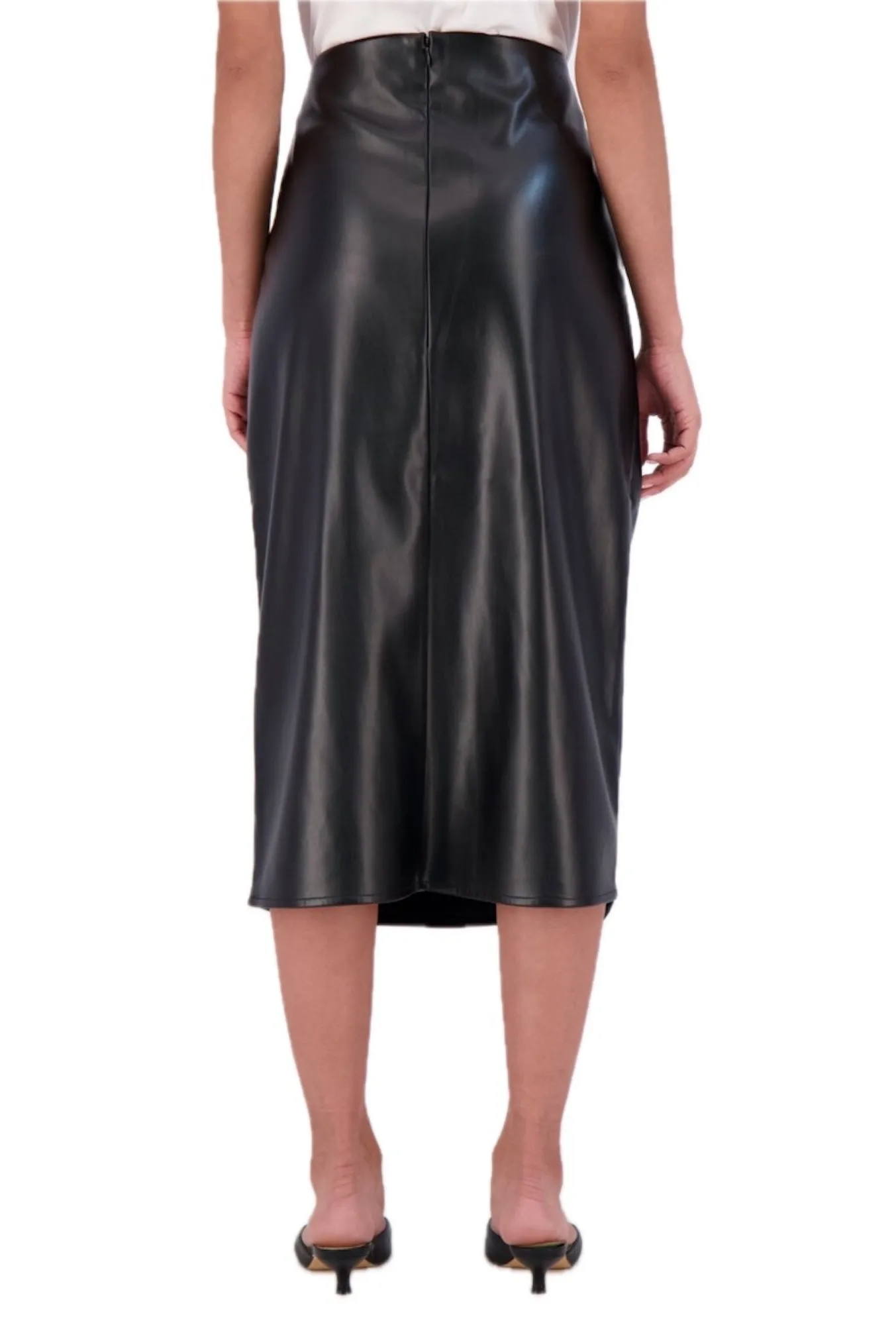 Ookie & Lala Super soft vegan leather side tie maxi skirt