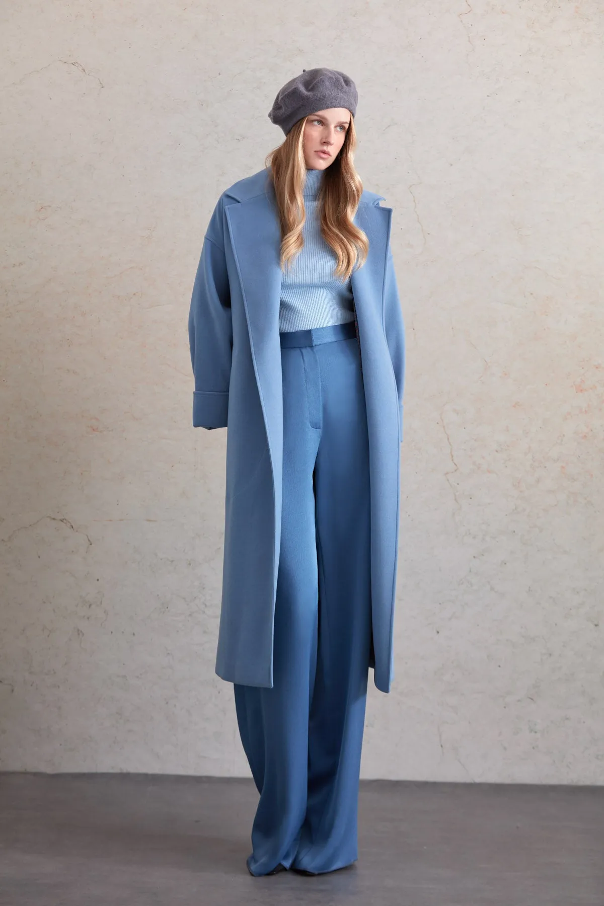 Oversize Michelle Belted Peak Lapel Coat