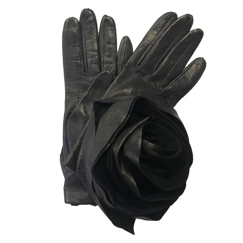 Peony Rose - Women's Silk Lined Leather Gloves