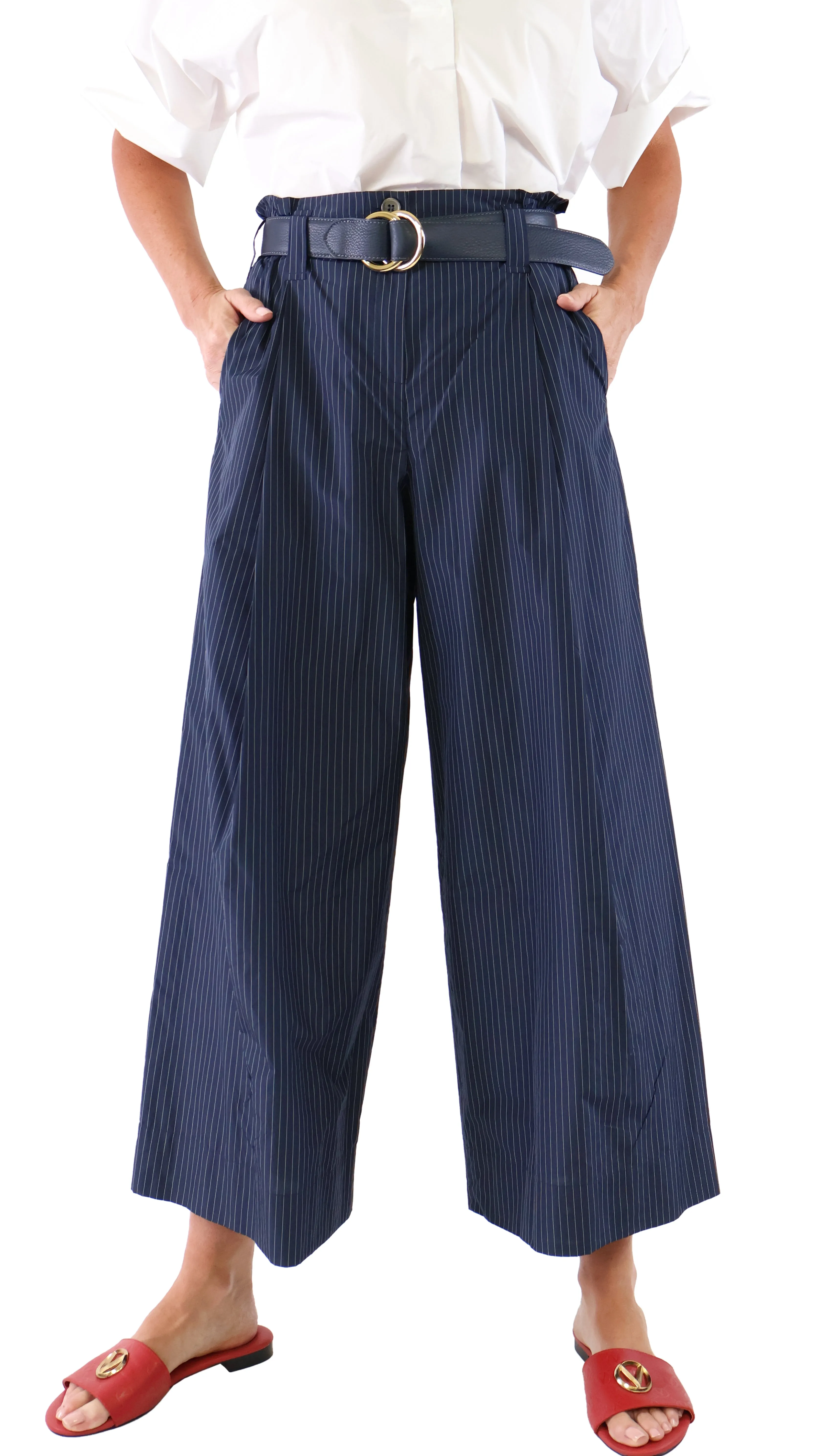 Pinstripe Pants - Navy