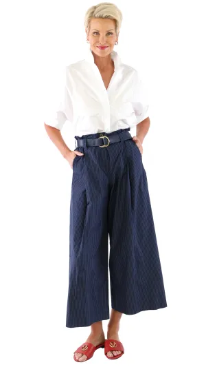 Pinstripe Pants - Navy