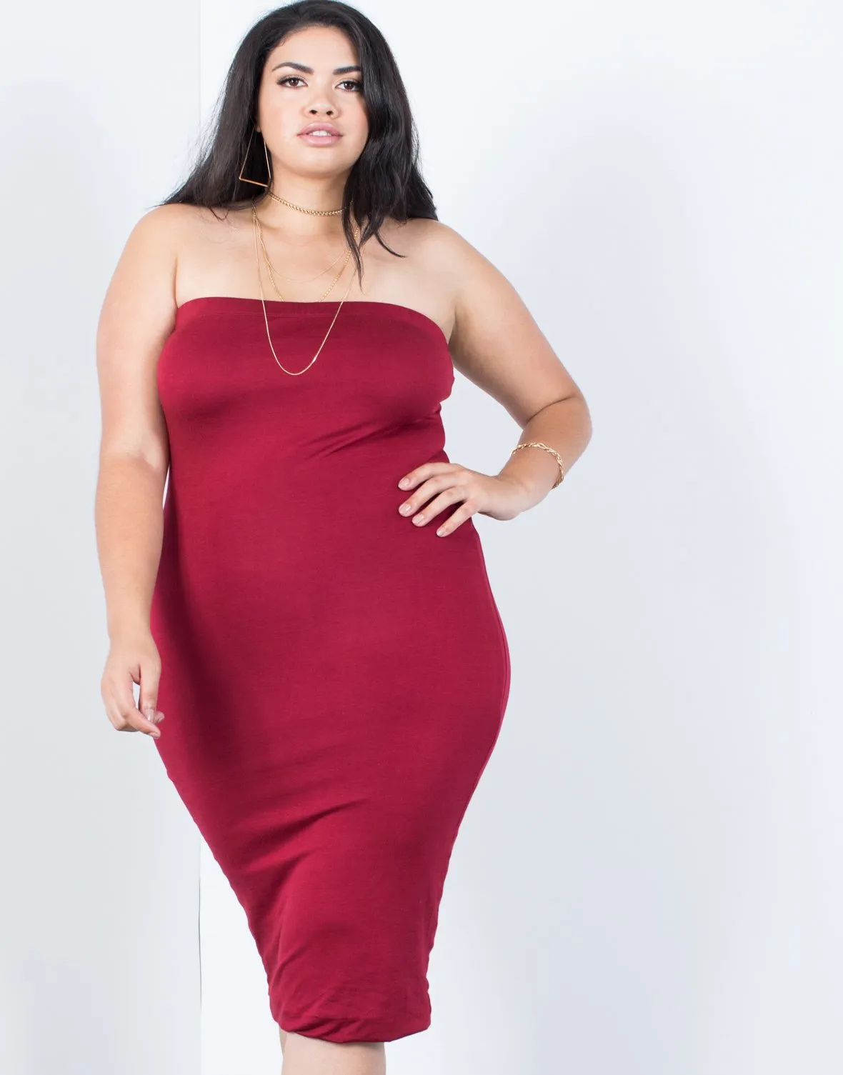 Plus Size Strapless Bodycon Dress