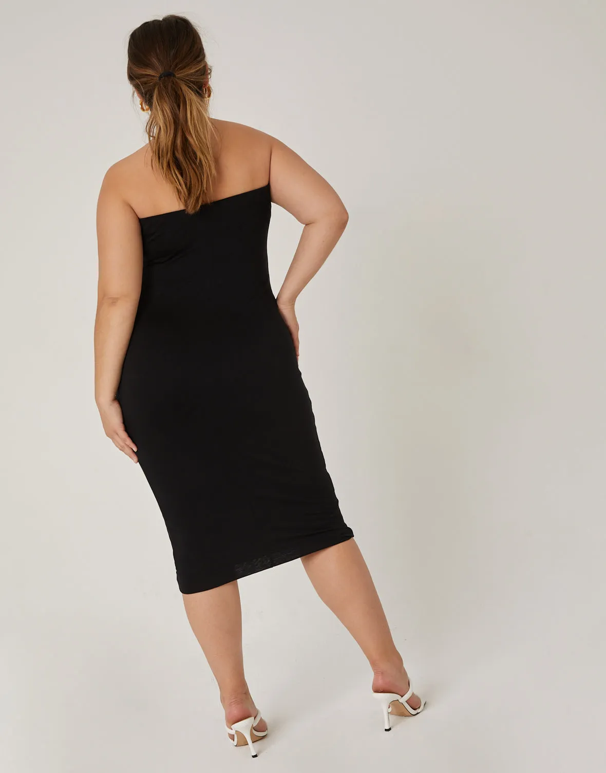 Plus Size Strapless Bodycon Dress