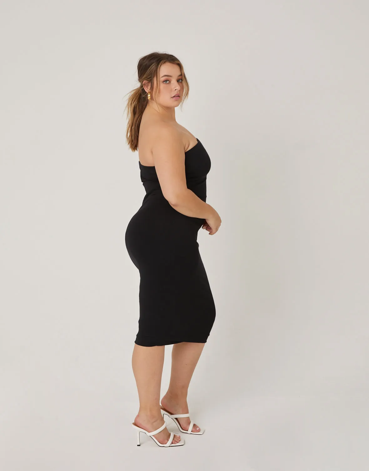 Plus Size Strapless Bodycon Dress