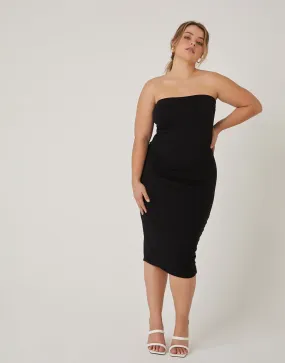 Plus Size Strapless Bodycon Dress