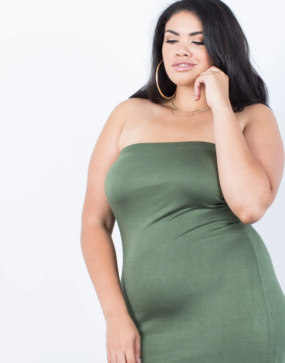 Plus Size Strapless Bodycon Dress