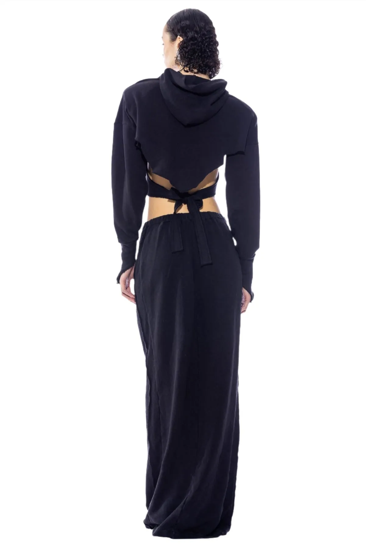 PORTERHOUSE MAXI SKIRT IN BLACK TERRY