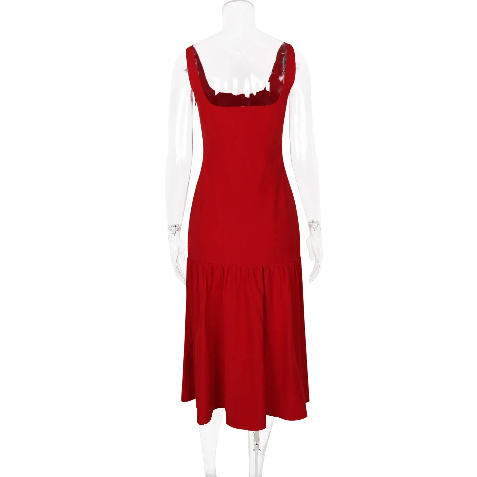 Pre Order: Vintage Sleeveless Ruffle Bodycon Dress