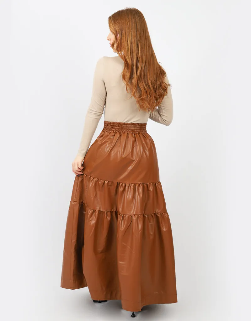 PU Tiered Skirt