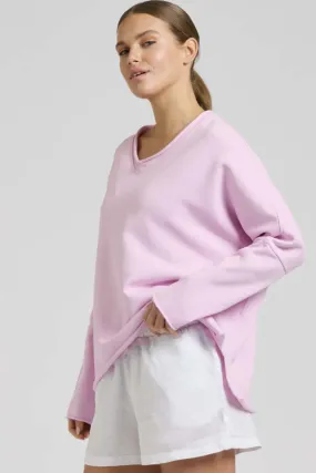 Raw V Long Sleeve Sweatshirt | Baby Pink