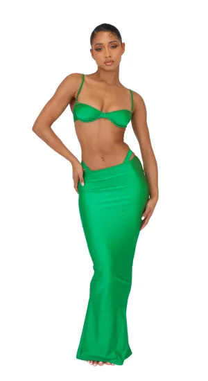 SAIDA MAXI SKIRT - SHINY GREEN