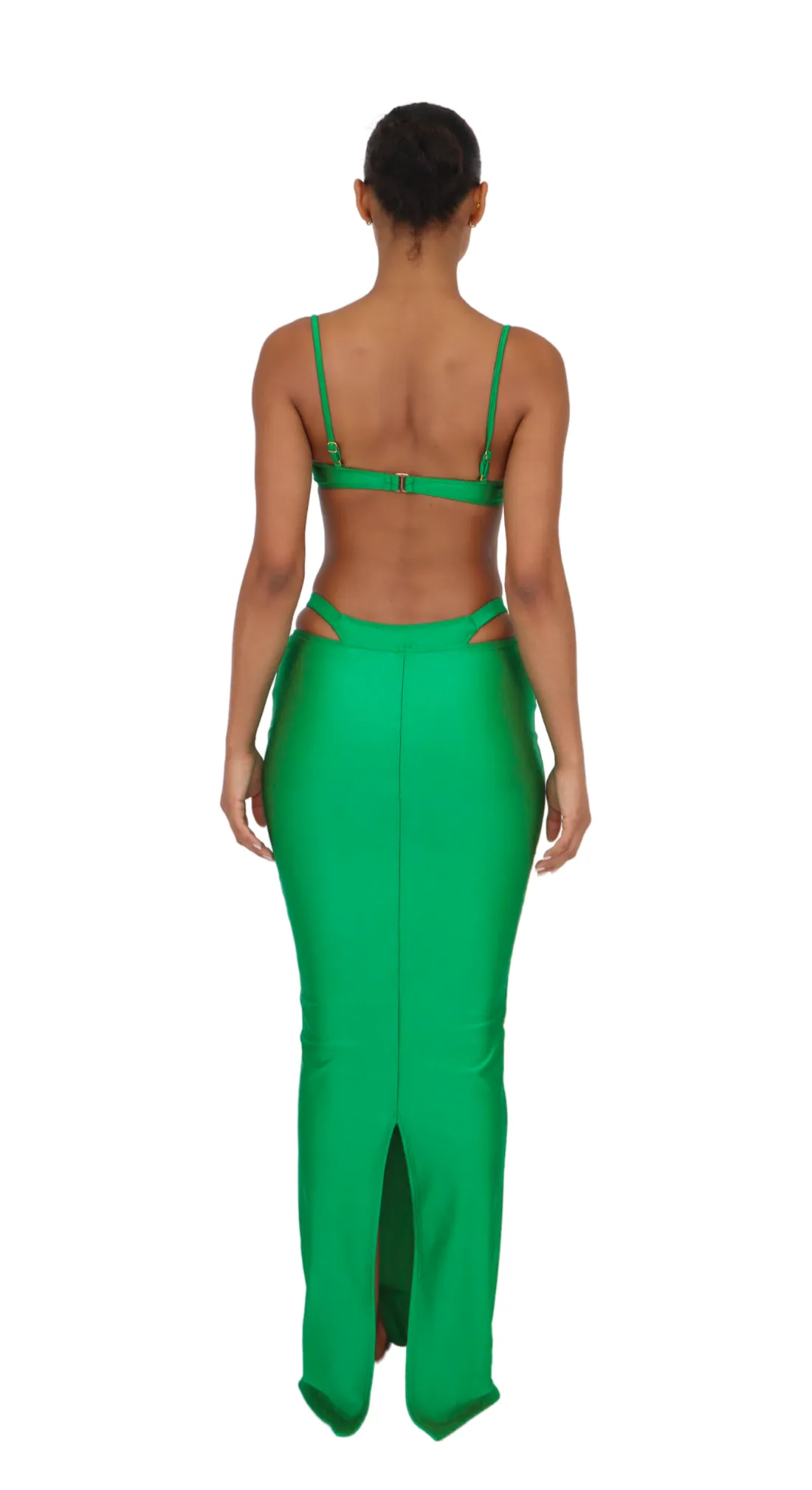 SAIDA MAXI SKIRT - SHINY GREEN