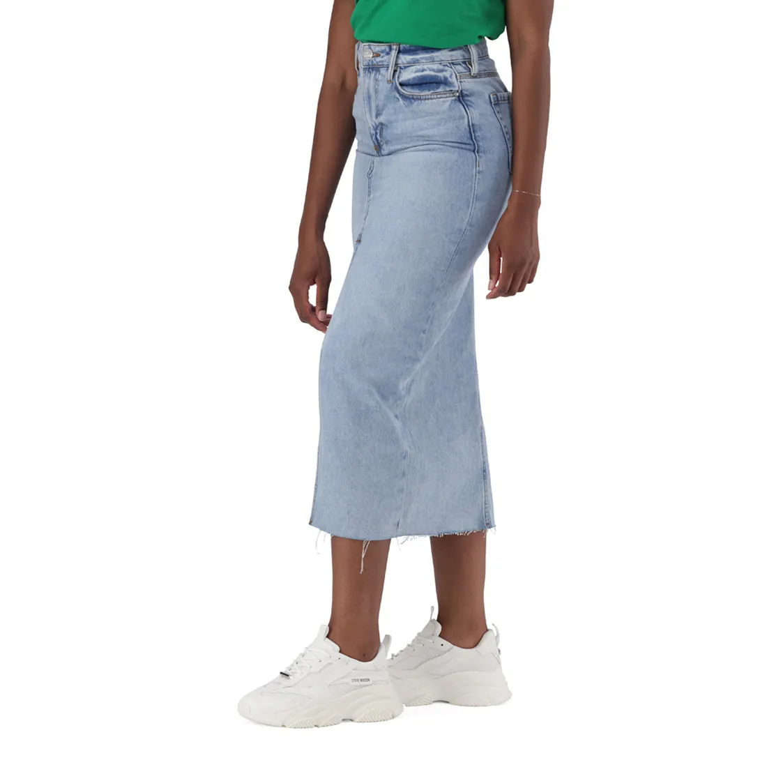 SARAH DENIM MAXI MID WASH SKIRT