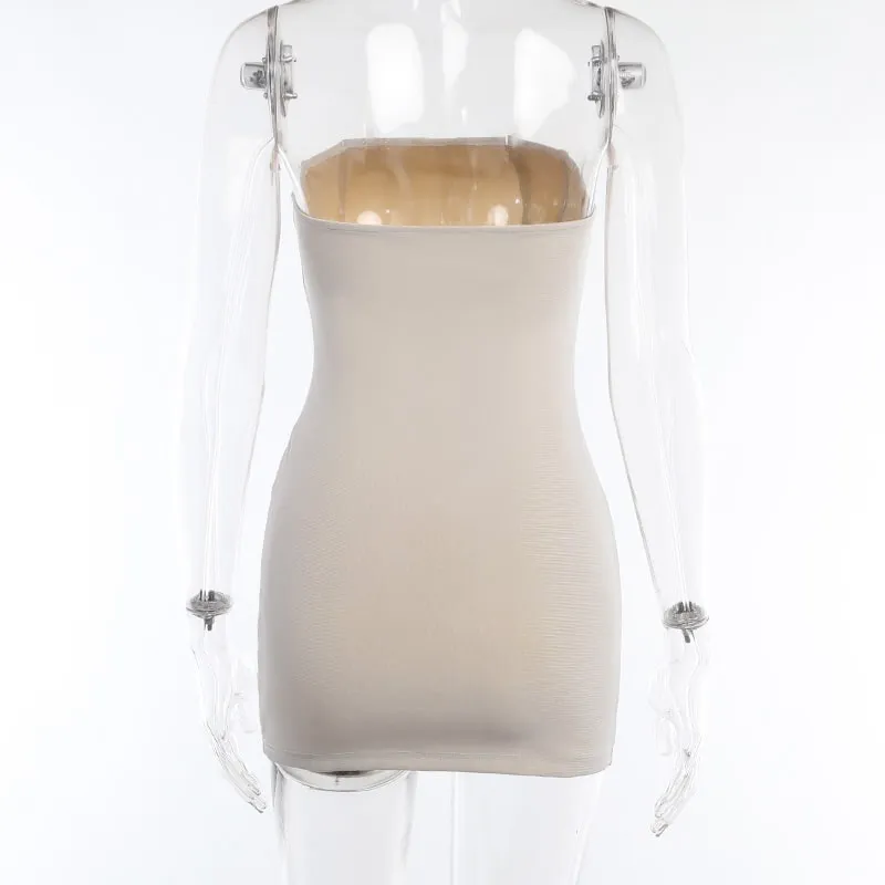 Seam Contrast Minimalistic Tube Dress