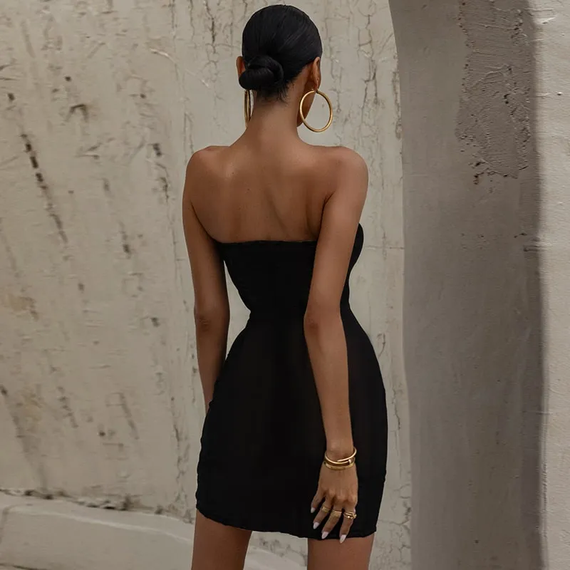 Seam Contrast Minimalistic Tube Dress