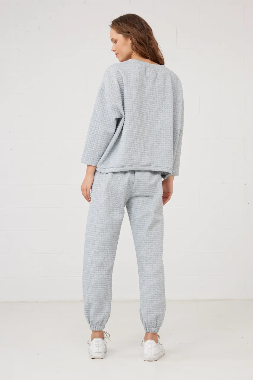 Sierra Track Pants in Grey Marle Quilt