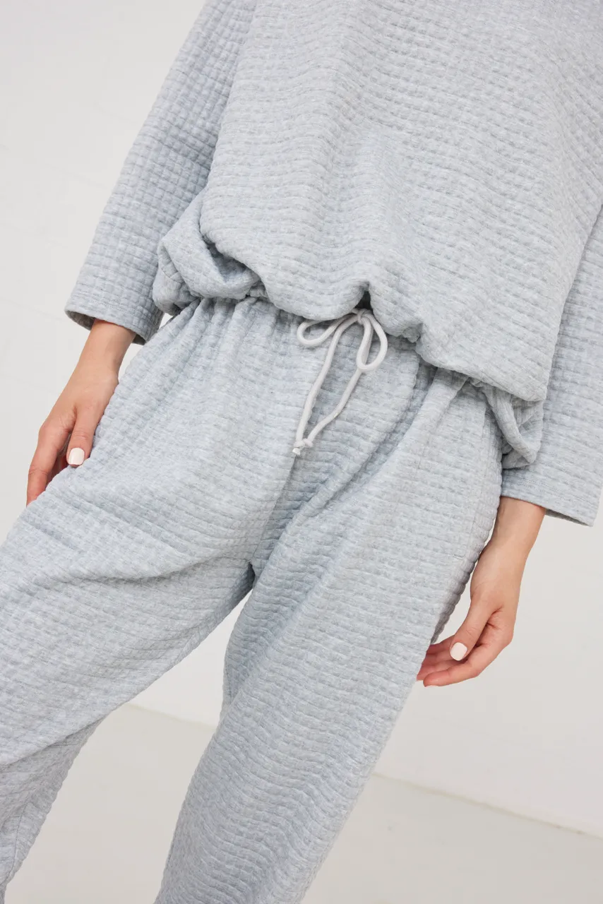 Sierra Track Pants in Grey Marle Quilt