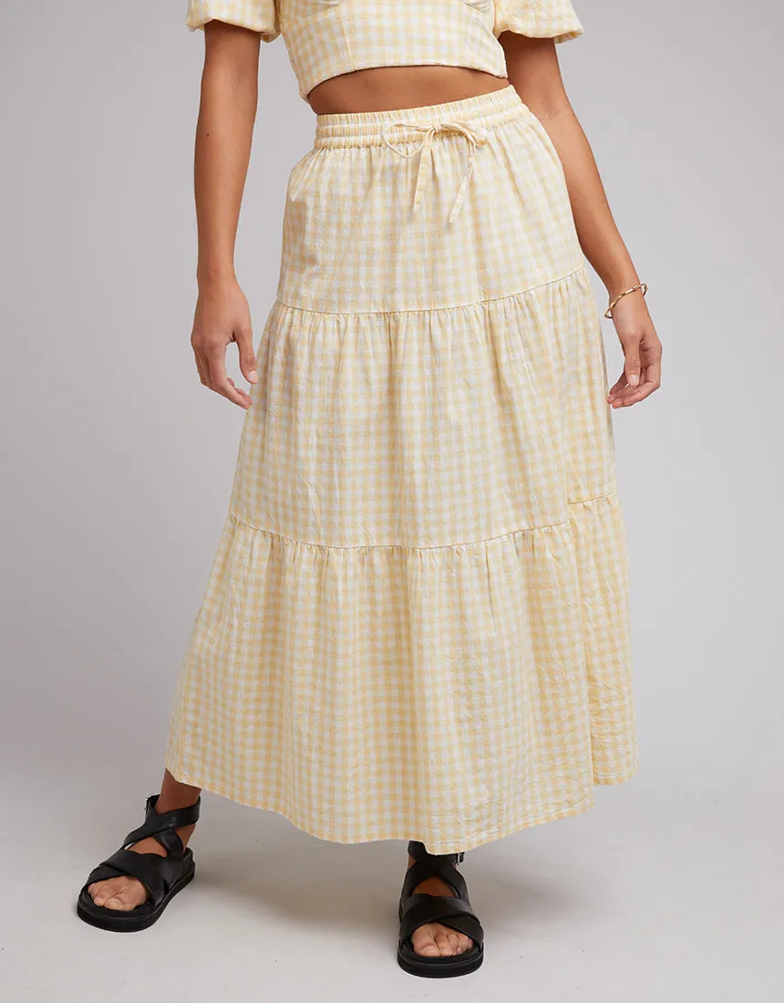 Silent Theory Bailey Maxi Skirt Lemon