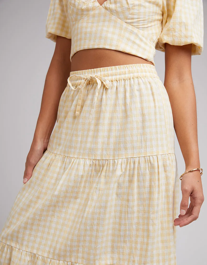 Silent Theory Bailey Maxi Skirt Lemon